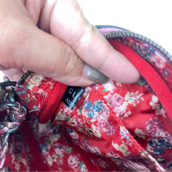 💯 Authentic Gucci Trapuntata Pink/Green Quilted Metallic Leather Crossbody - Picture 9 of 12